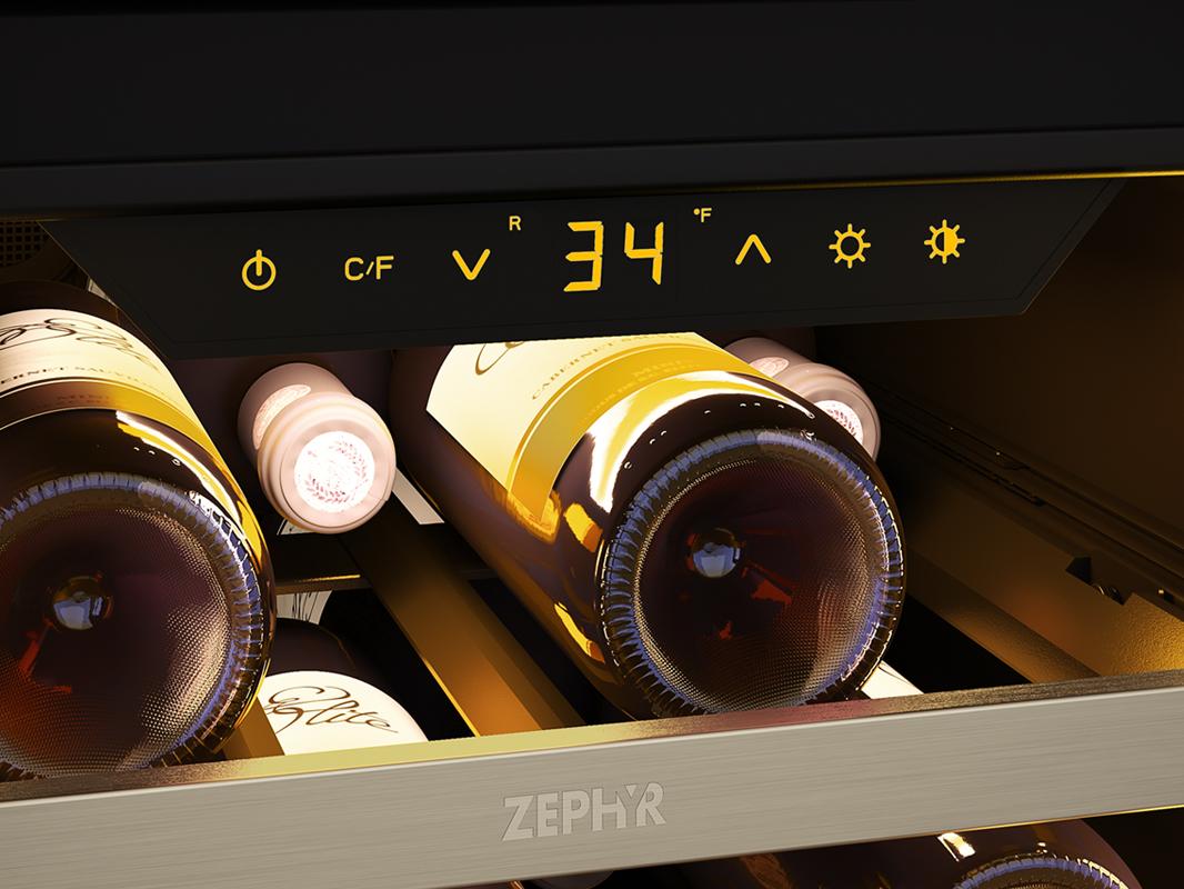 Zephyr PRW15C01CG 15" Single Zone Wine Cooler