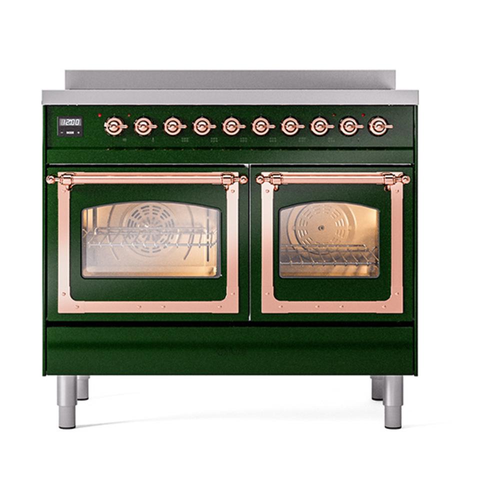 Ilve UNDI406NMPEGP Ilve Undi406Nmpegp Nostalgie Ii Noblesse 40" Induction Range (Triple Glass Door, Emerald Green, Copper)