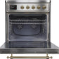 Ilve UMI30NE3SSG Majestic Ii 30 Inch Electric Freestanding Range In Stainless Steel With Brass Trim