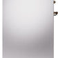 Ilve UP30NMPSSB Nostalgie Ii 30 Inch Dual Fuel Natural Gas Freestanding Range In Stainless Steel With Bronze Trim