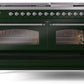 Ilve UP60FNMPEGC Nostalgie Ii 60 Inch Dual Fuel Natural Gas Freestanding Range In Emerald Green With Chrome Trim