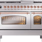 Ilve UP48FNMPSSP Nostalgie Ii 48 Inch Dual Fuel Natural Gas Freestanding Range In Stainless Steel With Copper Trim