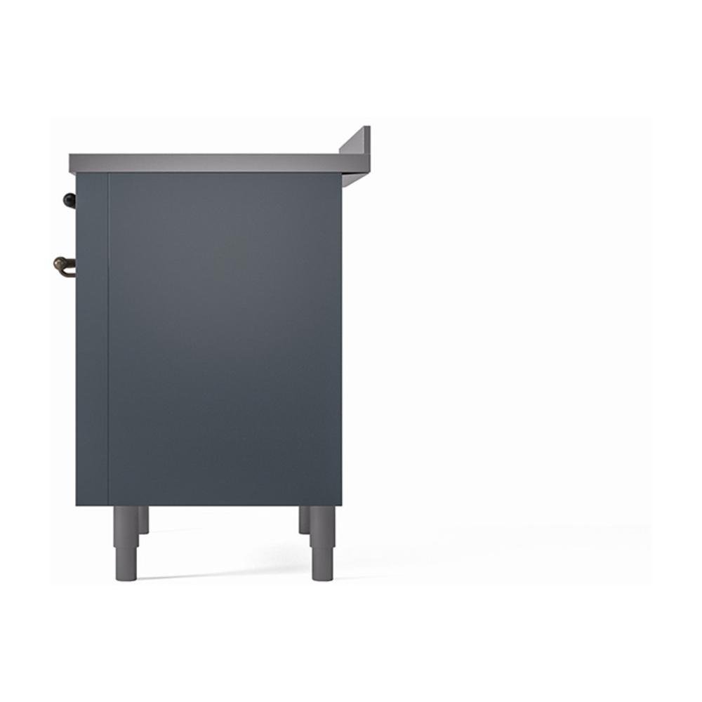 Ilve UNI366QNMPBGB Ilve Uni366Qnmpbgb Nostalgie Ii Noblesse 36" Induction Range (Solid Door, Blue Grey, Burnished)