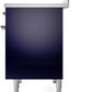 Ilve UPDI406NMPMBC Nostalgie Ii 40 Inch Electric Freestanding Range In Blue With Chrome Trim