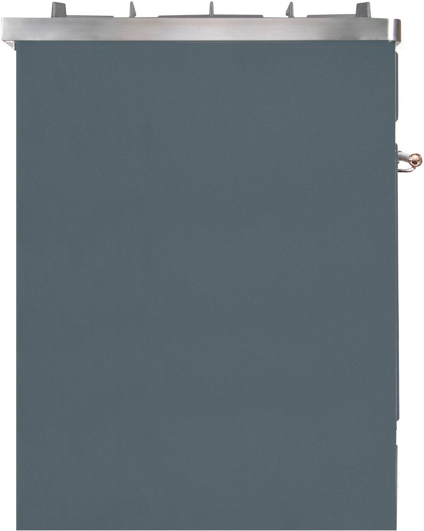 Ilve UMI30NE3BGP Majestic Ii 30 Inch Electric Freestanding Range In Blue Grey With Copper Trim