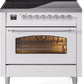 Ilve UPI366NMPWHC Nostalgie Ii 36 Inch Electric Freestanding Range In White With Chrome Trim