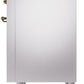 Ilve UPI366NMPSSB Nostalgie Ii 36 Inch Electric Freestanding Range In Stainless Steel With Bronze Trim