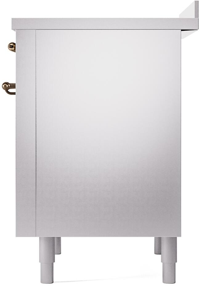 Ilve UPI366NMPSSB Nostalgie Ii 36 Inch Electric Freestanding Range In Stainless Steel With Bronze Trim