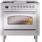 Ilve UP36FNMPSSC Nostalgie Ii 36 Inch Dual Fuel Natural Gas Freestanding Range In Stainless Steel With Chrome Trim