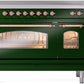 Ilve UPI486NMPEGP Nostalgie Ii 48 Inch Electric Freestanding Range In Emerald Green With Copper Trim