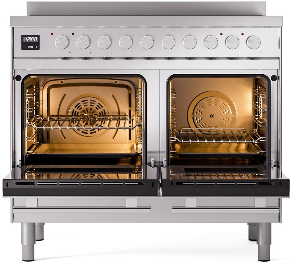 Ilve UPDI406WMPSS Professional Plus Ii 40 Inch Electric Freestanding Range In Stainless Steel With Trim