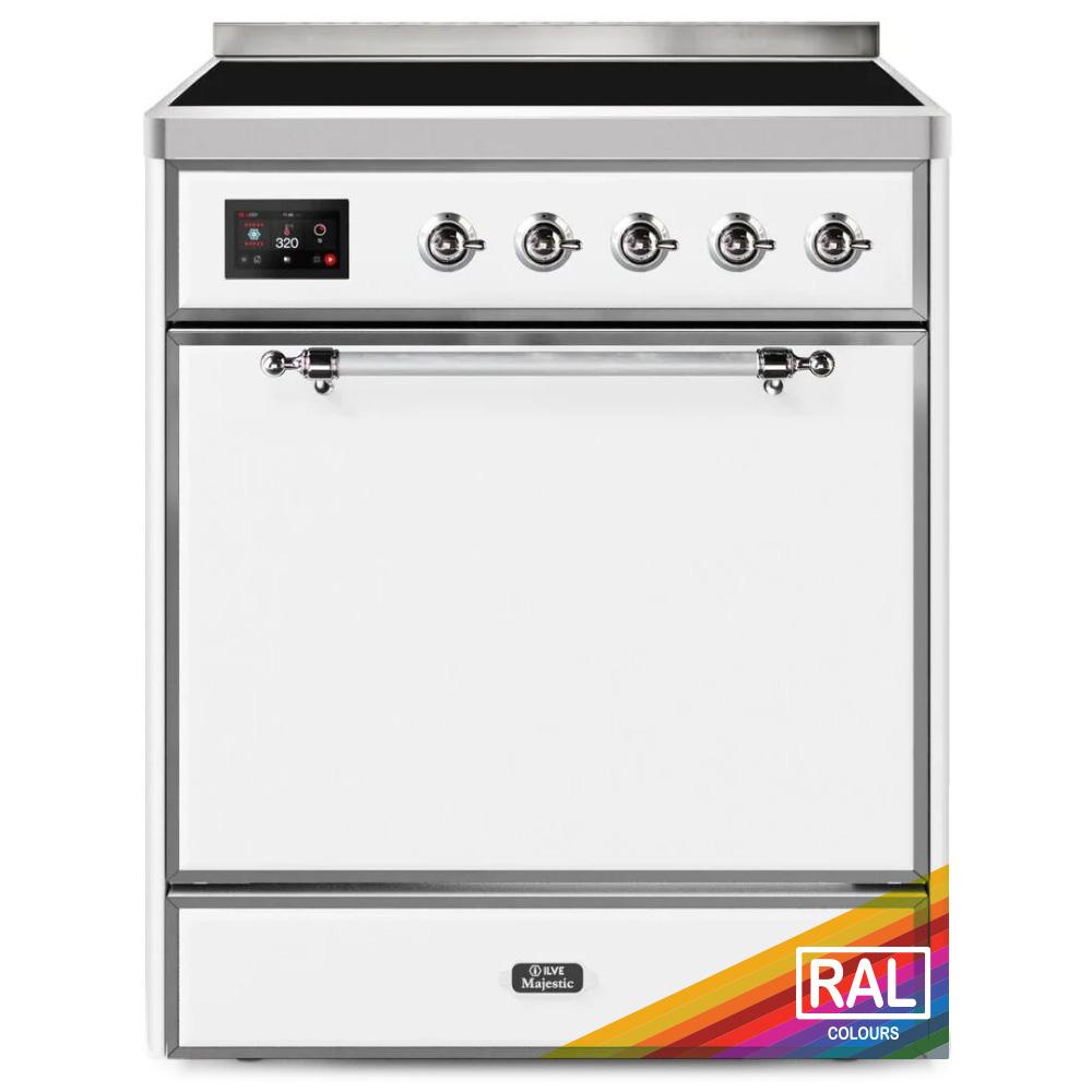 Ilve UMI30QNE3RAC Ilve Majestic Ii 30 Umi30Qne3Rac Freestanding Electric Range With Induction Single Oven With Solid Door In Ral Color With Chrome Knobs