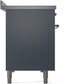 Ilve UPI486NMPBGC Nostalgie Ii 48 Inch Electric Freestanding Range In Blue Grey With Chrome Trim