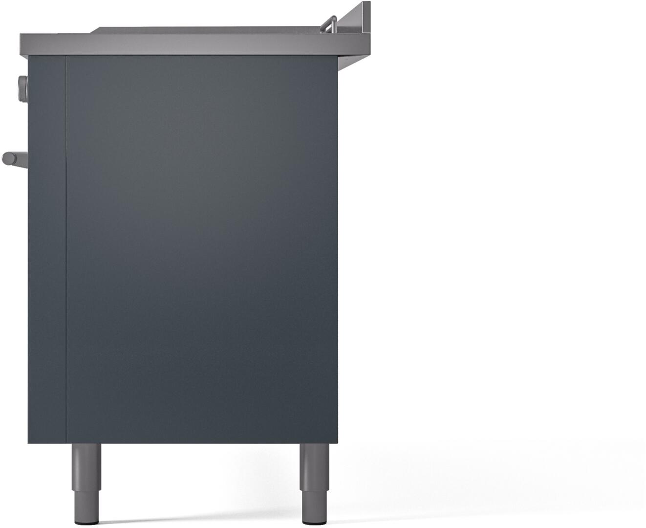 Ilve UP60FSWMPBGLP Professional Plus Ii 60 Inch Dual Fuel Liquid Propane Freestanding Range In Blue Grey With Trim