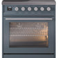 Ilve UPI304WMPBG Professional Plus Ii 30 Inch Electric Freestanding Range In Blue Grey With Trim