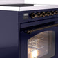 Ilve UPI304NMPMBB Nostalgie Ii 30 Inch Electric Freestanding Range In Blue With Bronze Trim