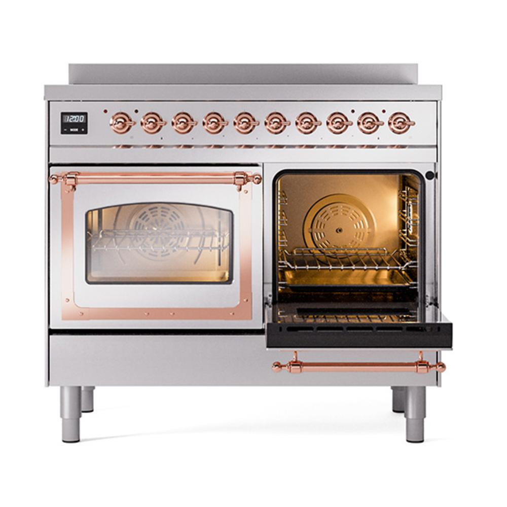 Ilve UNDI406NMPSSP Ilve Undi406Nmpssp Nostalgie Ii Noblesse 40" Induction Range (Triple Glass Door, Stainless Steel, Copper)