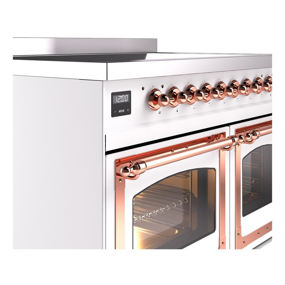 Ilve UNDI406NMPWHP Ilve Undi406Nmpwhp Nostalgie Ii Noblesse 40" Induction Range (Triple Glass Door, White, Copper)