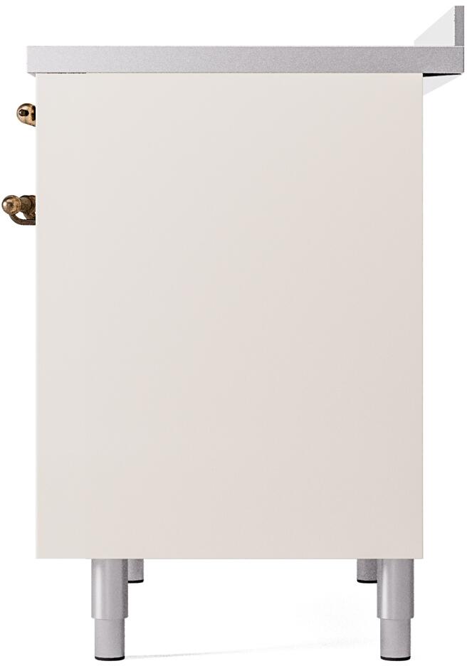 Ilve UPDI406NMPAWB Nostalgie Ii 40 Inch Electric Freestanding Range In Antique White With Bronze Trim