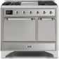 Ilve UMD10FDQNS3SSC Majestic Ii 40 Inch Dual Fuel Natural Gas Freestanding Range In Stainless Steel With Chrome Trim