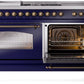 Ilve UP60FSNMPMBB Nostalgie Ii 60 Inch Dual Fuel Natural Gas Freestanding Range In Blue With Bronze Trim