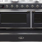 Ilve UM12FDNS3MGC Majestic Ii 48 Inch Dual Fuel Natural Gas Freestanding Range In Matte Graphite With Chrome Trim