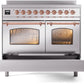 Ilve UPDI406NMPSSP Nostalgie Ii 40 Inch Electric Freestanding Range In Stainless Steel With Copper Trim