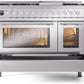 Ilve UP48FWMPSS Professional Plus Ii 48 Inch Dual Fuel Natural Gas Freestanding Range In Stainless Steel With Trim