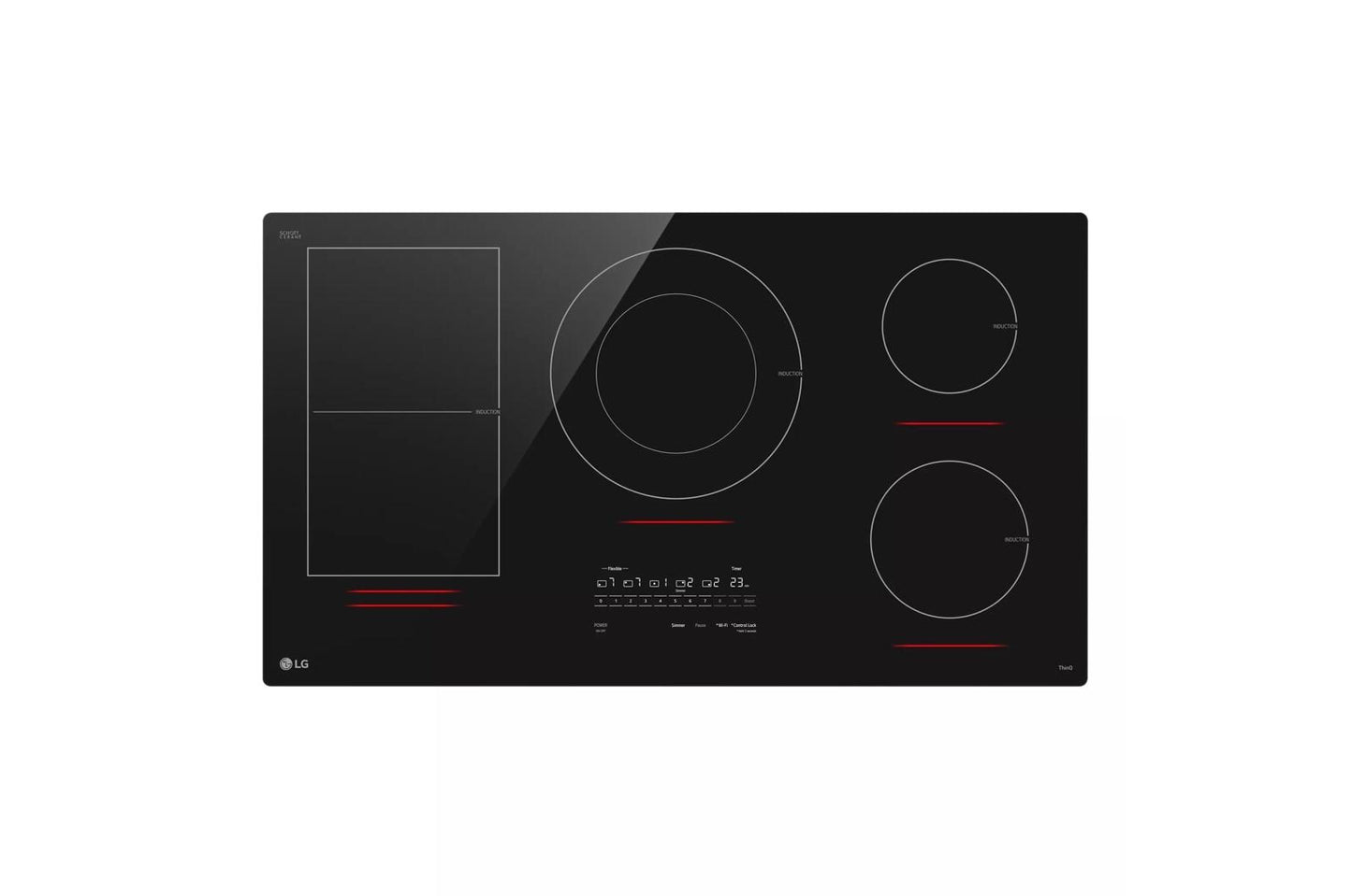 Lg CBIH3617BE 36" Smart Induction Cooktop With Ultraheat&#8482; 5.0Kw Element