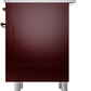 Ilve UPI366NMPBUB Nostalgie Ii 36 Inch Electric Freestanding Range In Burgundy With Bronze Trim