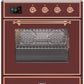 Ilve UMI30NE3BUP Majestic Ii 30 Inch Electric Freestanding Range In Burgundy With Copper Trim