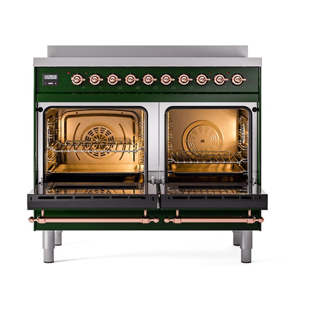 Ilve UNDI406NMPEGP Ilve Undi406Nmpegp Nostalgie Ii Noblesse 40" Induction Range (Triple Glass Door, Emerald Green, Copper)