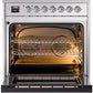 Ilve UP30NMPSSC Nostalgie Ii 30 Inch Dual Fuel Natural Gas Freestanding Range In Stainless Steel With Chrome Trim