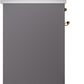 Ilve UPI304NMPMGG Nostalgie Ii 30 Inch Electric Freestanding Range In Matte Graphite With Brass Trim