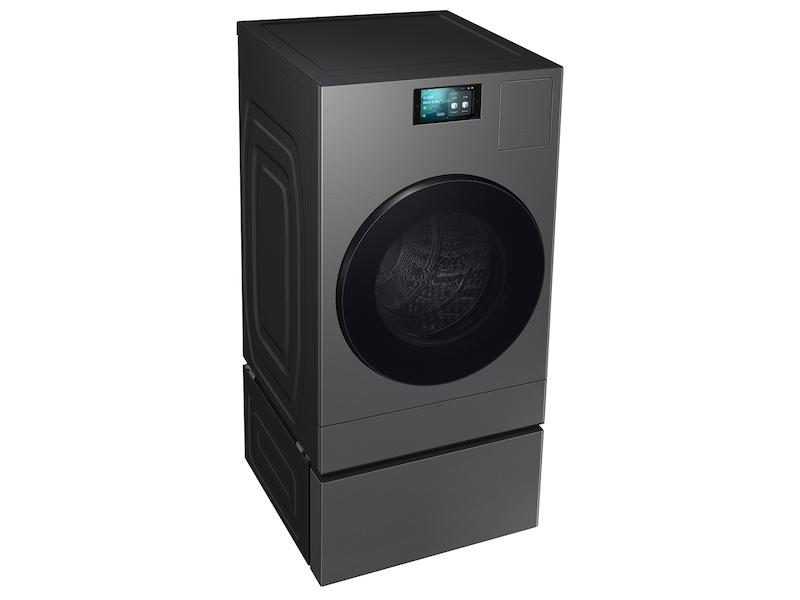 Samsung WE702NZ Bespoke Ai Laundry Combo&#8482; Pedestal With Storage Drawer In Dark Steel