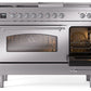 Ilve UP48FSNMPSSC Nostalgie Ii 48 Inch Dual Fuel Natural Gas Freestanding Range In Stainless Steel With Chrome Trim