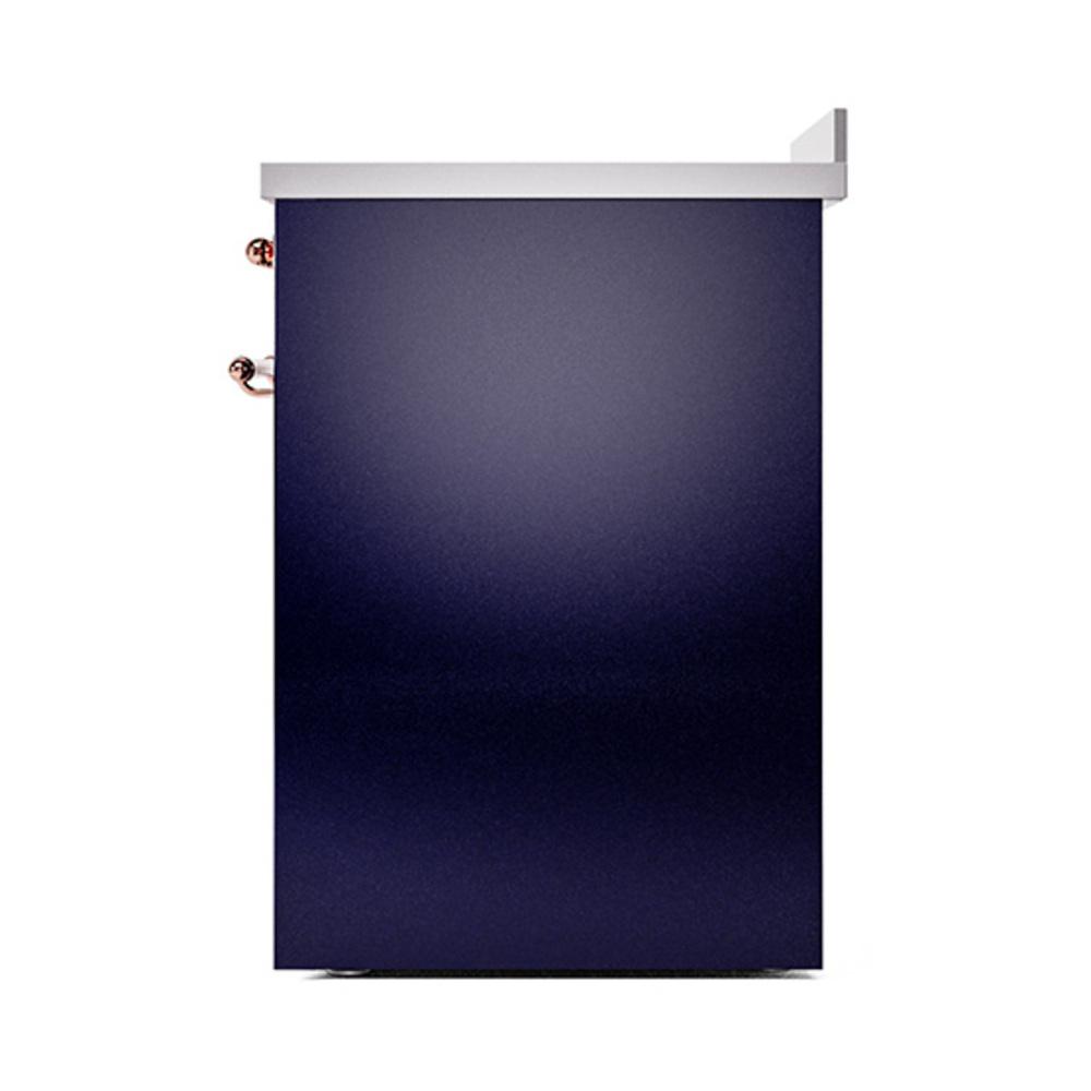 Ilve UNI304QNMPMBP Ilve Uni304Qnmpmbp Nostalgie Ii Noblesse 30" Induction Range (Solid Door, Midnight Blue, Copper)