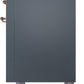 Ilve UP36FNMPBGP Nostalgie Ii 36 Inch Dual Fuel Natural Gas Freestanding Range In Blue Grey With Copper Trim