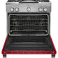 Kitchenaid KDRS463VSD 36'' 4-Burner With Griddle, Dual Fuel Freestanding Range, Commercial-Style - Signature Red