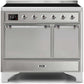 Ilve UMDI10QNS3SSC Majestic Ii 40 Inch Electric Freestanding Range In Stainless Steel With Chrome Trim