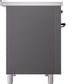 Ilve UPI486NMPMGB Nostalgie Ii 48 Inch Electric Freestanding Range In Matte Graphite With Bronze Trim