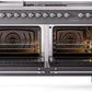 Ilve UP60FSNMPMGC Nostalgie Ii 60 Inch Dual Fuel Natural Gas Freestanding Range In Matte Graphite With Chrome Trim