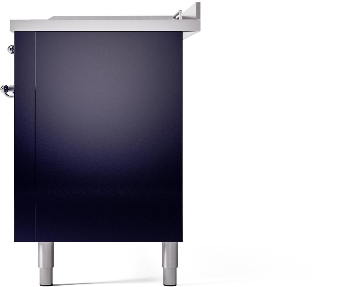 Ilve UP60FSNMPMBC Nostalgie Ii 60 Inch Dual Fuel Natural Gas Freestanding Range In Blue With Chrome Trim