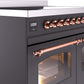 Ilve UPDI406NMPMGP Nostalgie Ii 40 Inch Electric Freestanding Range In Matte Graphite With Copper Trim