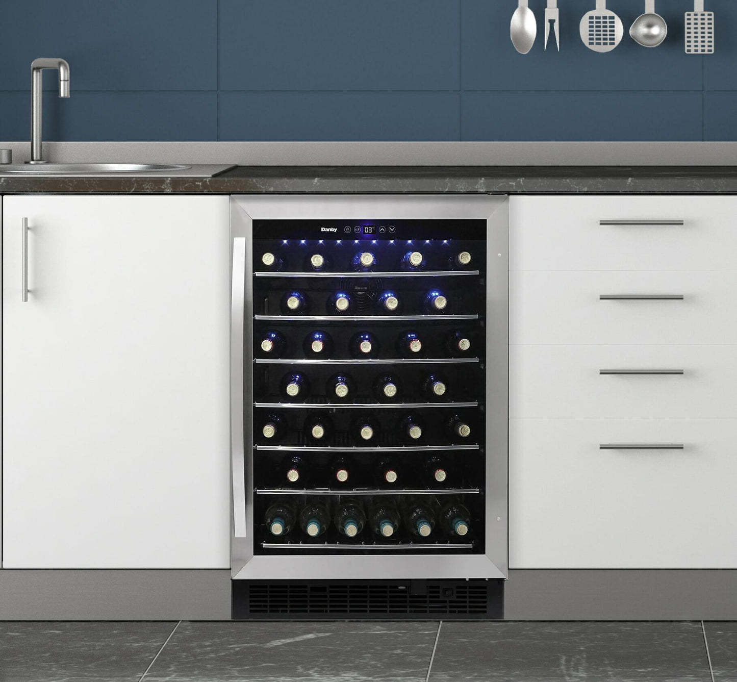 Danby DWC057A1BSS Danby 60 Bottle Built-In Wine Cooler In Stainless Steel