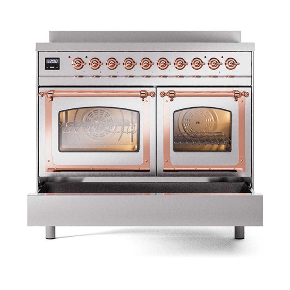 Ilve UNDI406NMPSSP Ilve Undi406Nmpssp Nostalgie Ii Noblesse 40" Induction Range (Triple Glass Door, Stainless Steel, Copper)