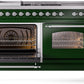 Ilve UP60FSNMPEGCLP Nostalgie Ii 60 Inch Dual Fuel Liquid Propane Freestanding Range In Emerald Green With Chrome Trim