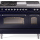 Ilve UP48FSNMPMBC Nostalgie Ii 48 Inch Dual Fuel Natural Gas Freestanding Range In Blue With Chrome Trim