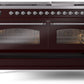 Ilve UP60FNMPBUCLP Nostalgie Ii 60 Inch Dual Fuel Liquid Propane Freestanding Range In Burgundy With Chrome Trim