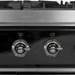 Ilve UMD10FDNS3BKC Majestic Ii 40 Inch Dual Fuel Natural Gas Freestanding Range In Glossy Black With Chrome Trim